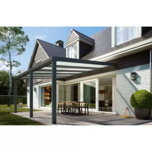 Hliníková pergola SKYLUX CLIMALUX 6,0 x 3,5 m antracit + opál PC LG3749