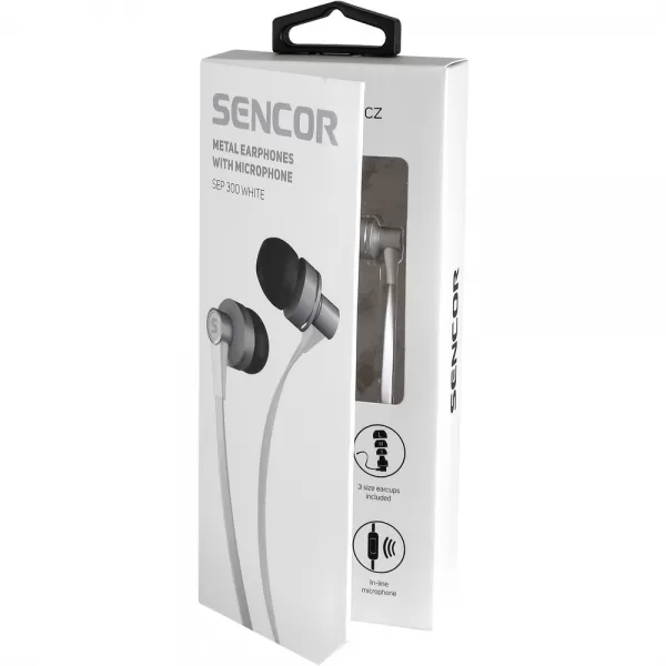 Slúchadlá s mikrofónom SENCOR SEP 300 MIC WHITE MET