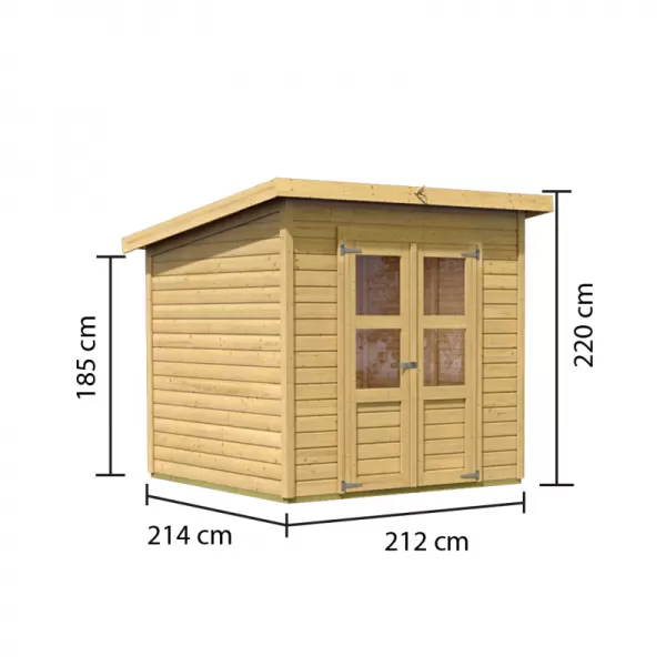 Dřevěný domek KARIBU MERSEBURG 4 (68154) natur LG1746