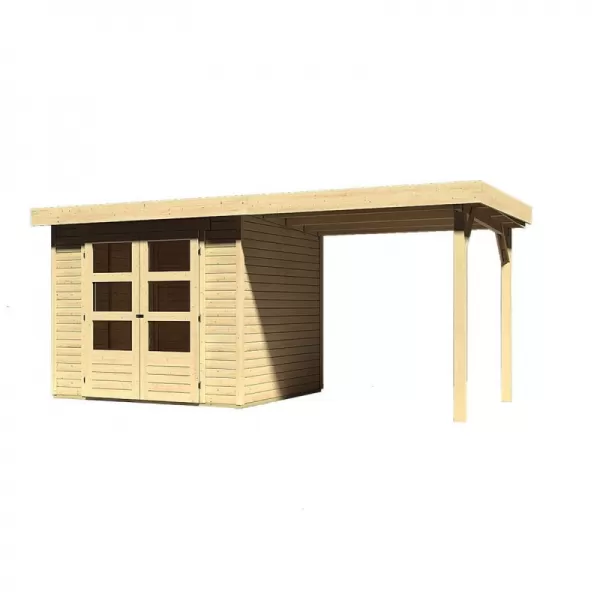 Dřevěný domek KARIBU ASKOLA 3 + přístavek 240 cm (73246) natur LG1764