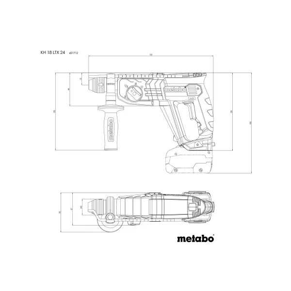 Aku kombinované kladivo 18V bez aku KH 18 LTX 24, mB Metabo 601712840