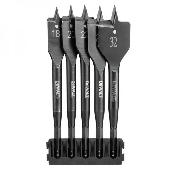 Držák s 5ks plochými vrtáky do dřeva DT70833-QZ