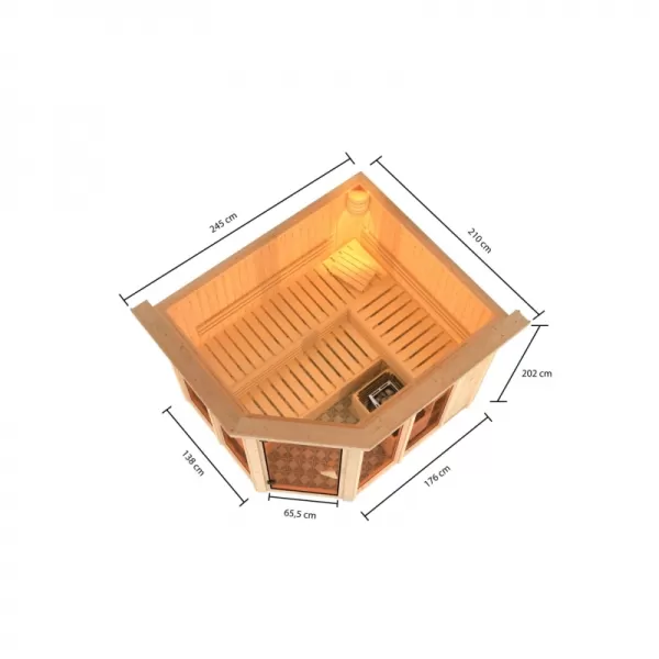 Finská sauna KARIBU AINUR (6099) LG3047