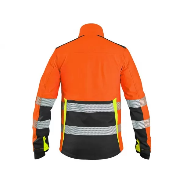 Bunda Canis CXS BENSON, výstražná, softshell, oranžovo-černá