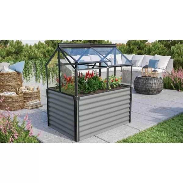 Vyvýšený záhon s pařeništěm GAIA JUMBO sklo 3 mm černý VITAVIA LG3739