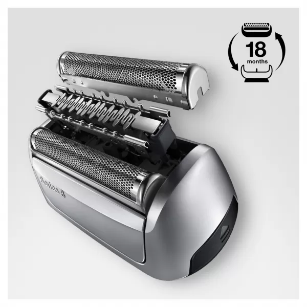 Holiaca fólia a blok čepieľok BRAUN COMBIPACK 83M SILVER
