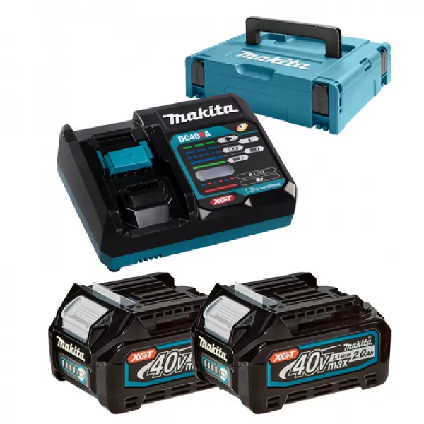 Sada Li-ion XGT 40V 2x2,0Ah + nabíječka DC40RA + Makpac Makita 191V07-0