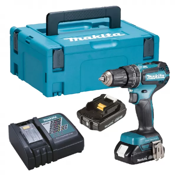Aku bezuhlíkový příklepový šroubovák Li-ion LXT 2x18V/2,0 Ah Makpac Makita DHP485RAJ