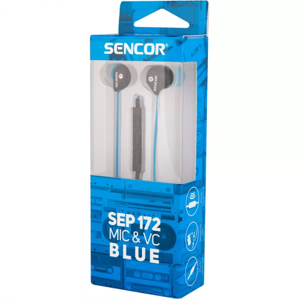 Sluchátka do uší s mikrofonem SENCOR SEP 172 VCM BLUE