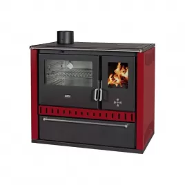 Sporák na tuhá paliva s teplovodním výměníkem burgundy, levá PRITY GT W10 FI S DR 7196