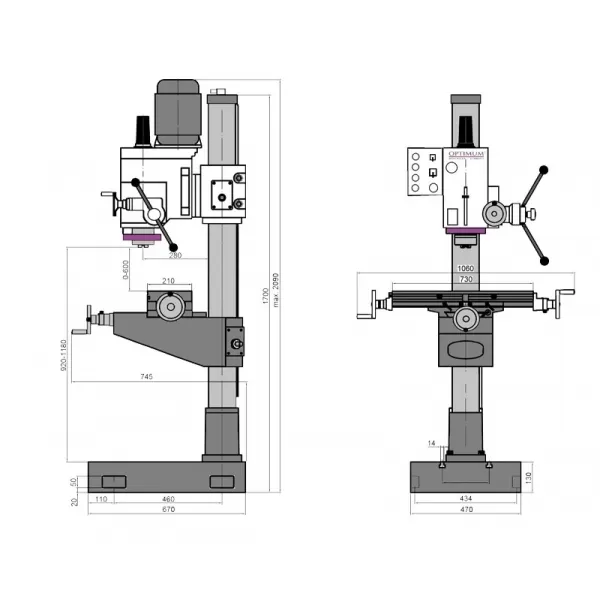 Sloupová převodová vrtačka OPTIdrill DH 40 CT 3034349