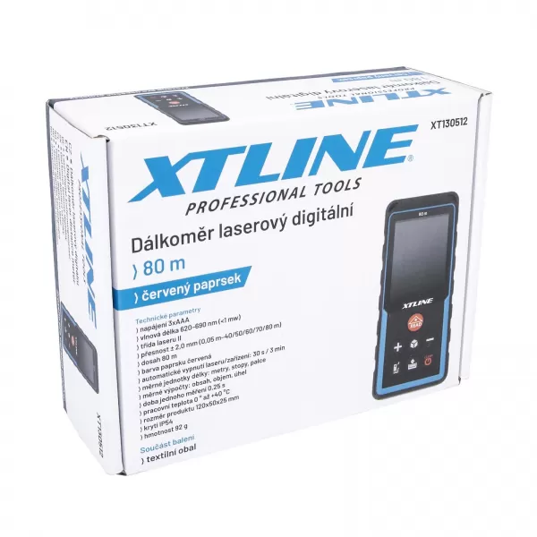 Dálkoměr laserový digitální 80 m Xtline XT130512