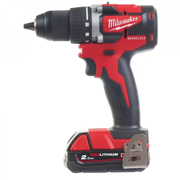 Aku kompaktní bezuhlíkový vrtací šroubovák M18™ 18V/2x2,0 Milwaukee M18CBLDD-202C