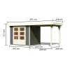 Dřevěný domek KARIBU ASKOLA 3 + přístavek 240 cm (82905) šedý LG1765