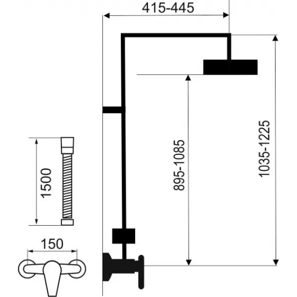 Sprchová souprava ECO+ + sprchová termostatická baterie 57963 chrom Novaservis SETECO/TER,0