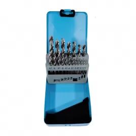 Sada vybrušovaných vrtáků do kovu HSS-G, 19 dílů 1-10 mm, kovový box Xtline XT34019