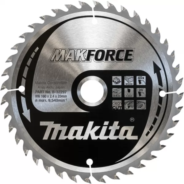 Kotouč pilový dřevo MAKFORCE 160x2,4x20mm 40Z Makita B-32297