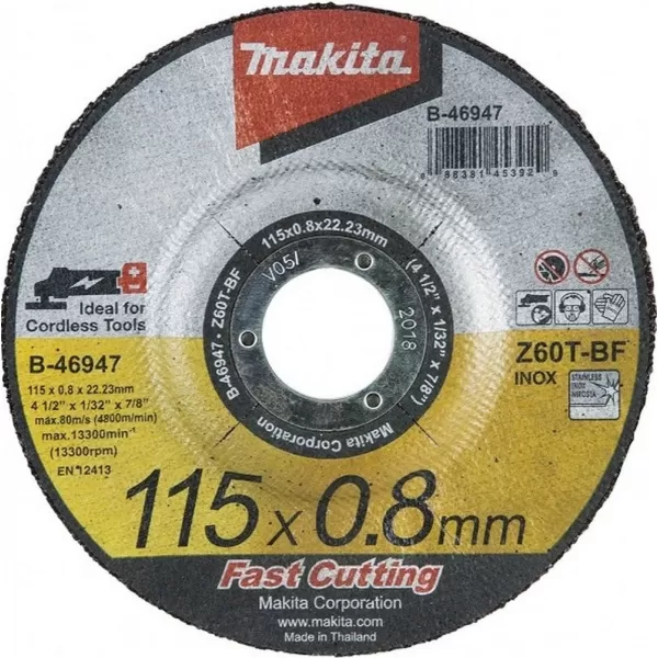 Kotouč řezný nerez 115x0,8x22mm Makita B-46947