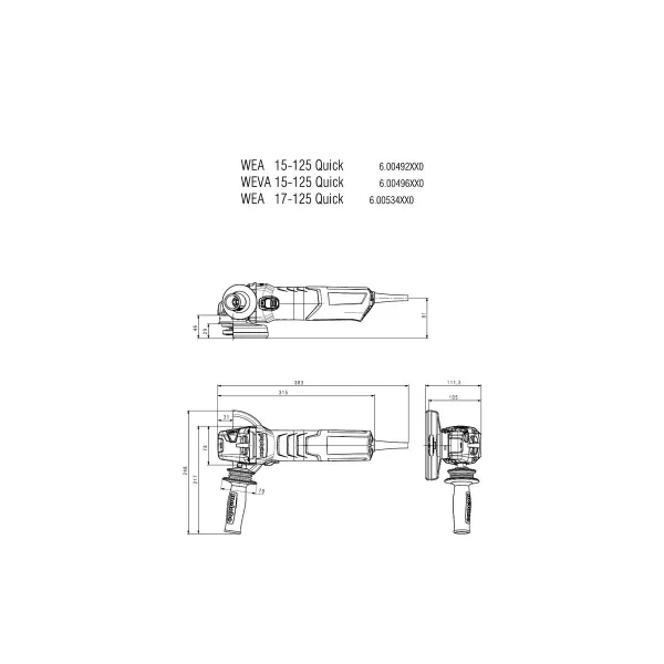 Úhlová bruska WE 19-125 Q M-Brush Metabo 613105000