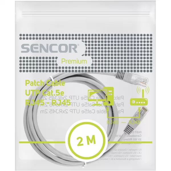 Patch kabel SCO 560-020 CAT5e UTP 2xRJ45 2m SENCOR 45010207