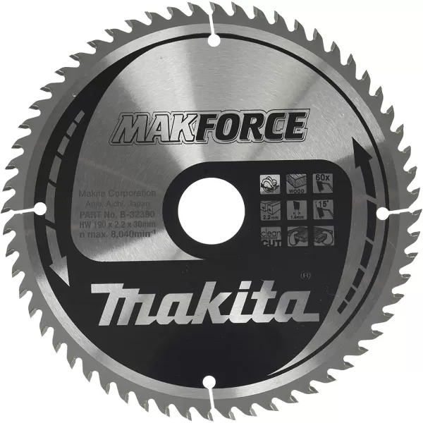 Kotouč pilový dřevo MAKFORCE 190x2,2x30mm 60Z Makita B-32390