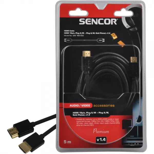Kabel HDMI M-M 5m v1.4 P SENCOR SAV 166-050