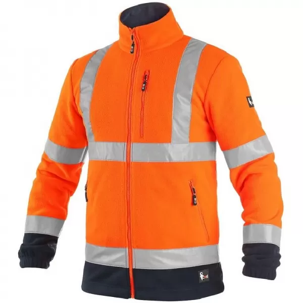 Bunda Canis CXS PRESTON, výstražná, fleece, oranžovo-modrá