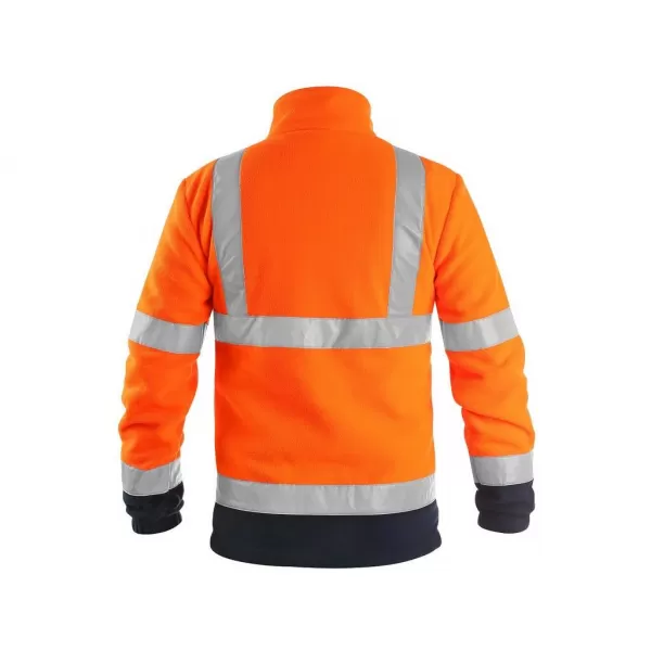 Bunda Canis CXS PRESTON, výstražná, fleece, oranžovo-modrá