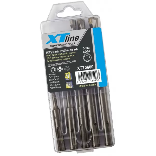 Sada vidiových vrtáků SDS PLUS 5 dílů XTline XT70600