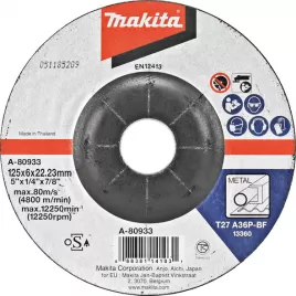 Brusný kotouč 125x6x22mm ocel Makita A-80933