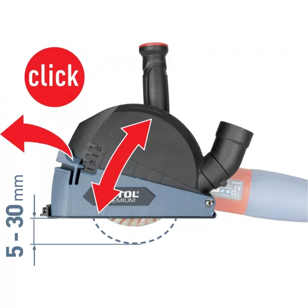 Kryt/adaptér odsávací pro řezání úhlovou bruskou 115/125 mm EXTOL PREMIUM 8807026