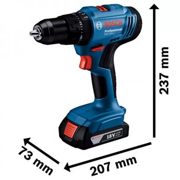 Aku šroubovák s příklepem 18V 1x2,0Ah Bosch GSB 183-LI 06019K9101