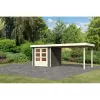 Dřevěný domek KARIBU ASKOLA 2 + přístavek 280 cm (82907) šedý LG1767