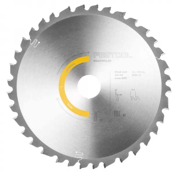 Pilový kotouč do okružních pil WOOD UNIVERSAL HW 216x2,3x30 W36 FESTOOL 500124