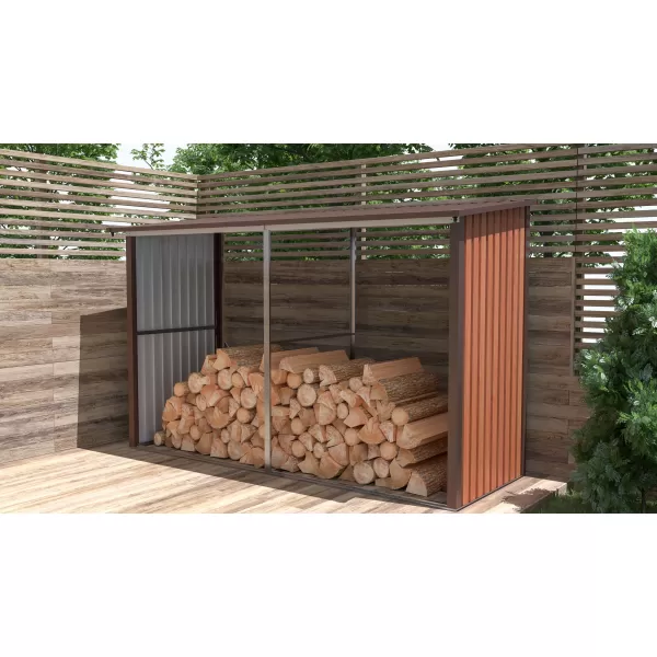 Přístřešek na dřevo G21 WOH 682 - 302 x 119 cm, hnědý