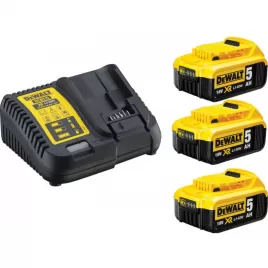 Nabíječka 12-18V XR Li-Ion + 3 x akumulátor 18V 5,0Ah DeWALT DCB1104P3