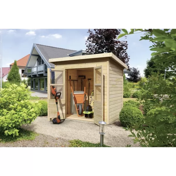 Dřevěný domek KARIBU MERSEBURG 4 (68154) natur LG1746