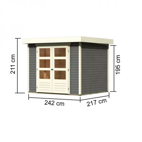 Drevený domček KARIBU ASKOLA 3 (82902) sivý LG1761