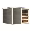 Finská sauna KARIBU CUBEN (81132) terragrau s předsíní LG1933