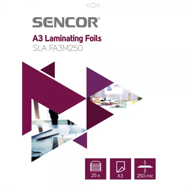 Laminovací fólie A3 250mic 25ks SENCOR SLA FA3M250