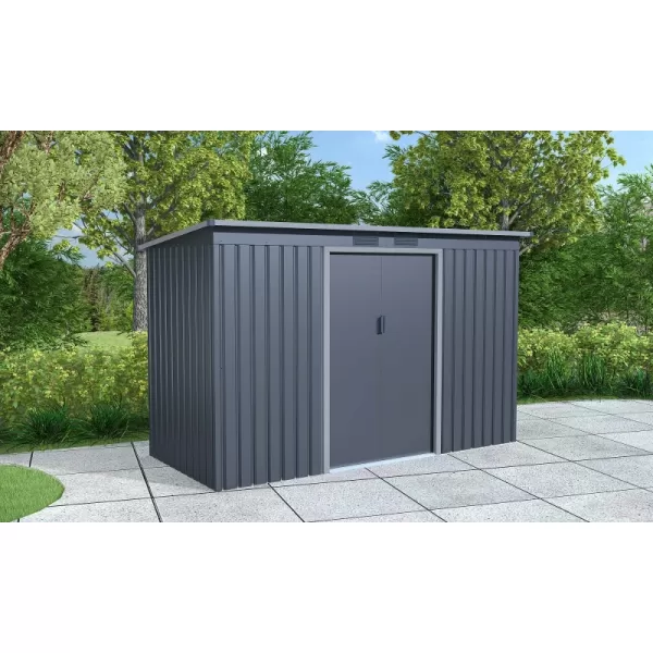 Plechový domek LANITPLAST HALLE 94 ANTRACIT LG4024