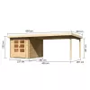 Dřevěný domek KARIBU BASTRUP 4 + přístavek 400 cm (77805) natur LG2881