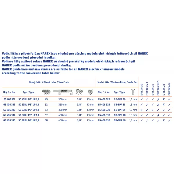 Pilový řetěz SC 57DL 3/8" LP 1,3 Narex 65406334