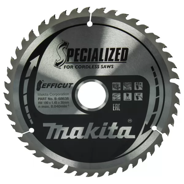 Kotouč pilový dřevo Efficut 190x1,45x30mm 45Z Makita B-68638