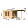 Dřevěný domek KARIBU KERKO 4 + přístavek 240 cm (82940) natur LG2968