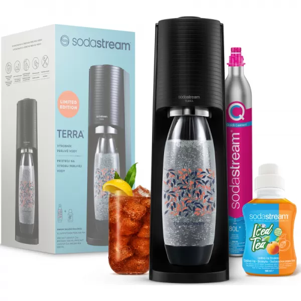 Výrobník perlivé vody Sodastream TERRA Black Ice Tea Megapack