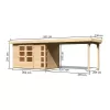 Dřevěný domek KARIBU KERKO 4 + přístavek 280 cm (82944) natur LG2975