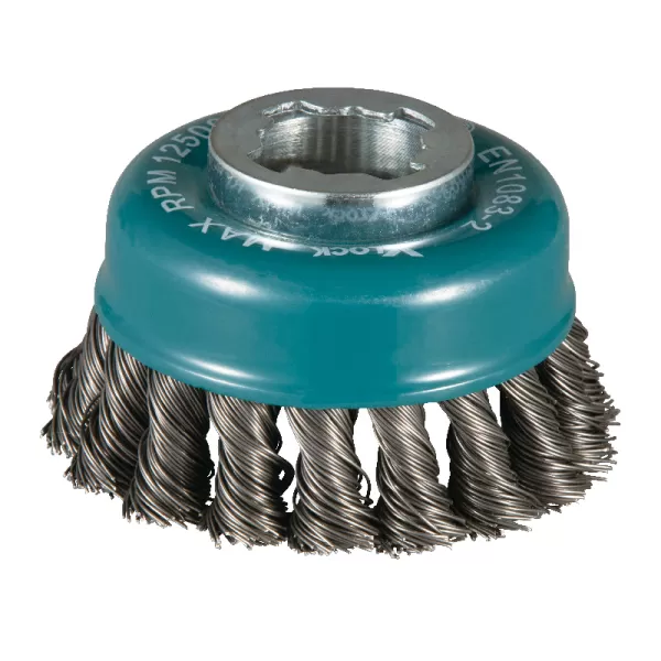 Miskovitý kartáč z ocelového drátu, splétaný drát průměr 0,5mm X‐LOCK 80mm Makita D‐73380