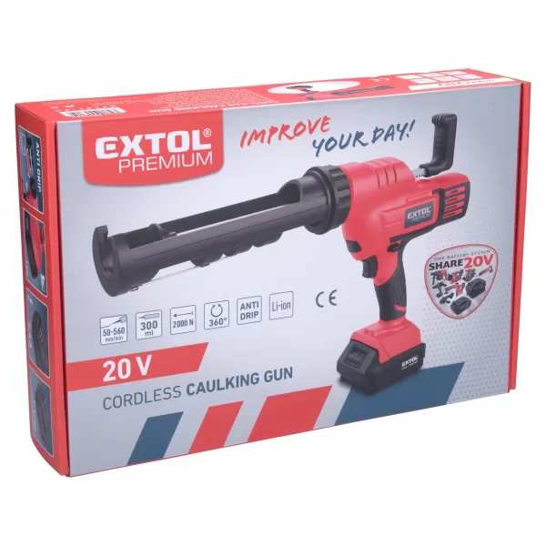Aku vytlačovací pistole 20V 1x2,0Ah EXTOL PREMIUM 8891864