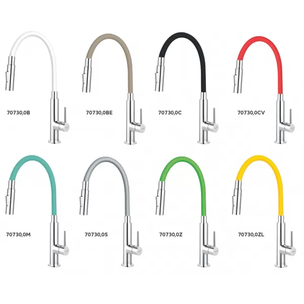 Dřezová stojánková baterie se zeleným ramenem a sprškou Novaservis 70730,0Z